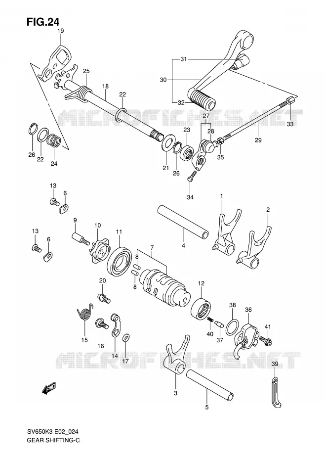 SCHAKELEN ASSY (MODELE K3) Suzuki MOTO 650 SV-S 2006  SV650SK6(E2)