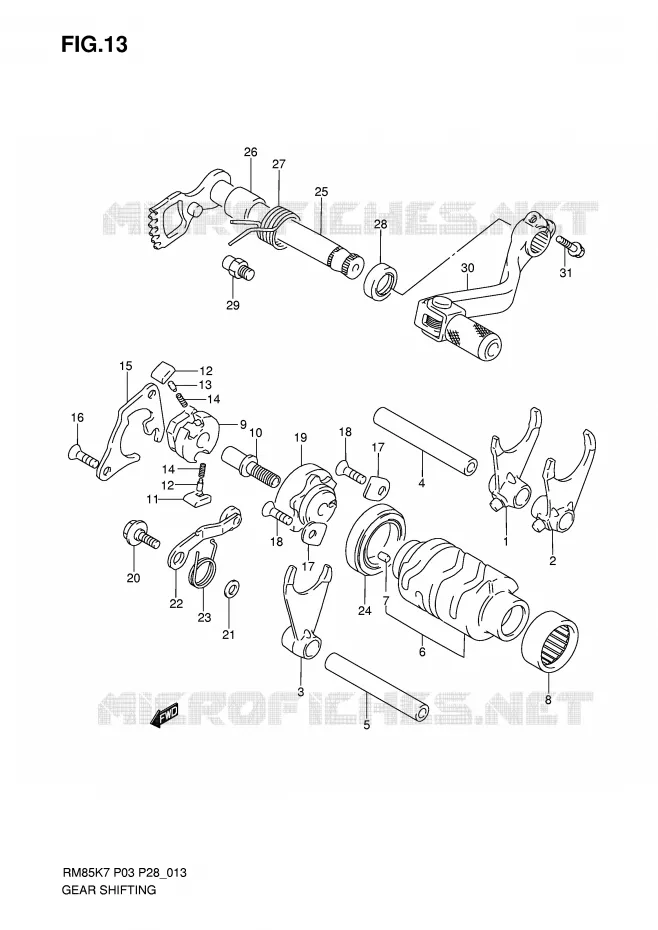 SCHAKELEN ASSY Suzuki MOTO 85 RM 2008  RM85LK8(P3/P28)