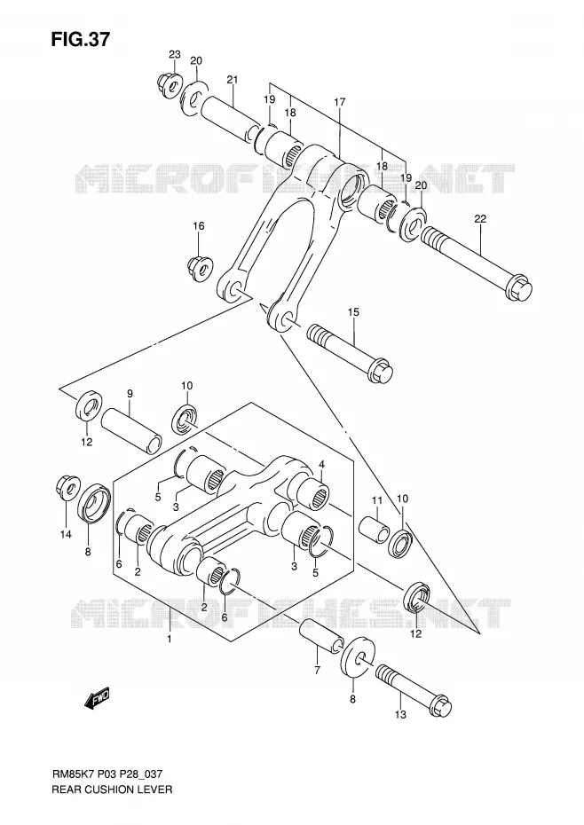 SCHOKBREKER AANEENSCHAKELING Suzuki MOTO 85 RM 2010  RM85LL0(P3/P28)