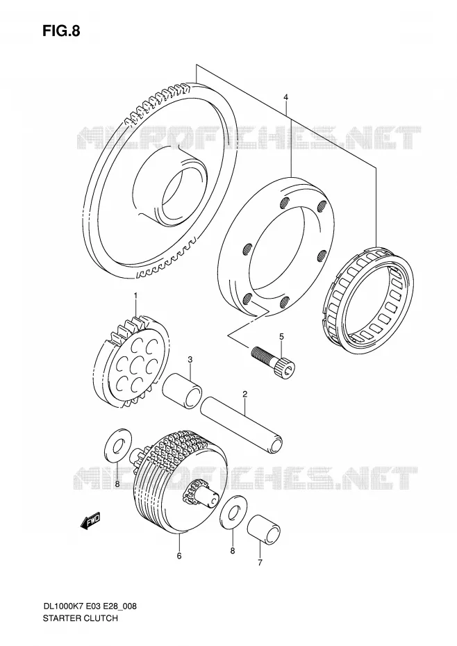 STARTMOTOR CLUTCH Suzuki MOTO 1000 V-STROM 2007  DL1000K7(E3/E28)
