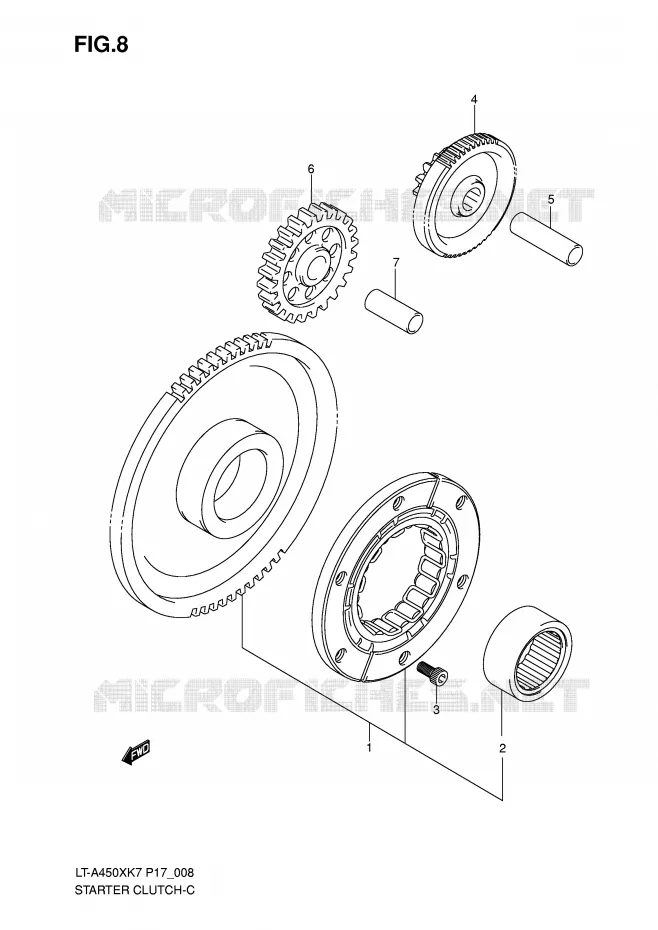 STARTMOTOR CLUTCH Suzuki QUAD 450 KINGQUAD 2008  LT-A450XZK8(P17)