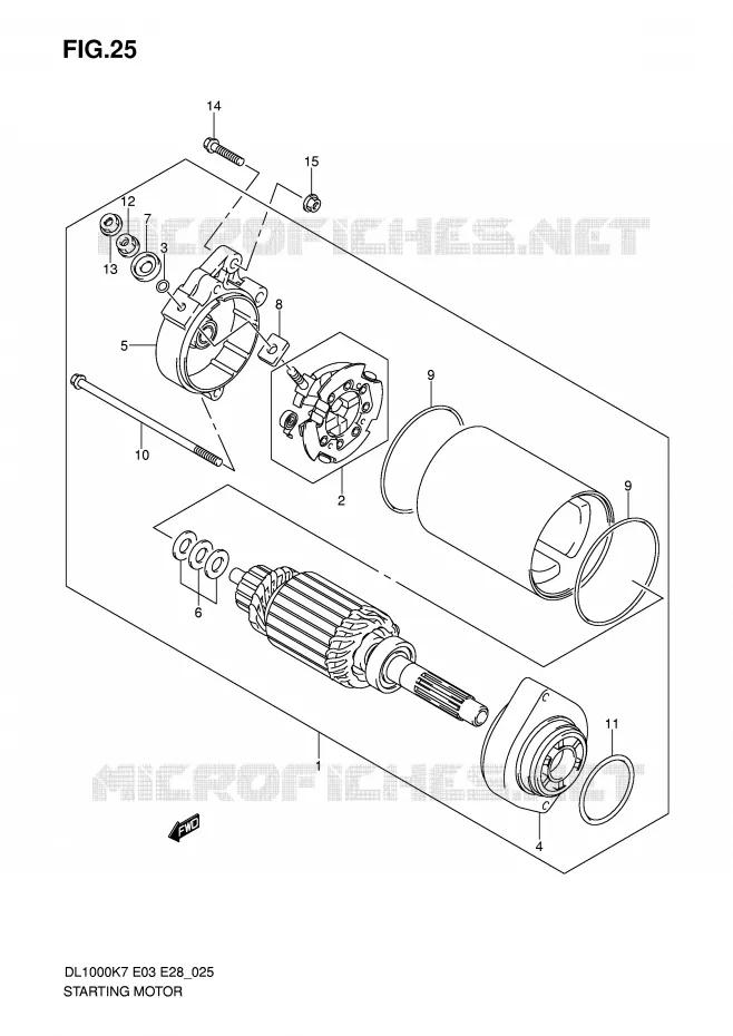 STARTMOTOR Suzuki MOTO 1000 V-STROM 2009  DL1000K9(E3/E28)