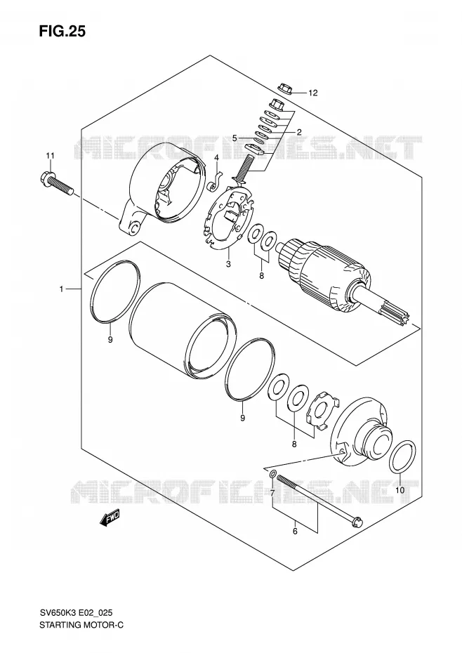 STARTMOTOR Suzuki MOTO 650 SV 2005  SV650K5(E2)