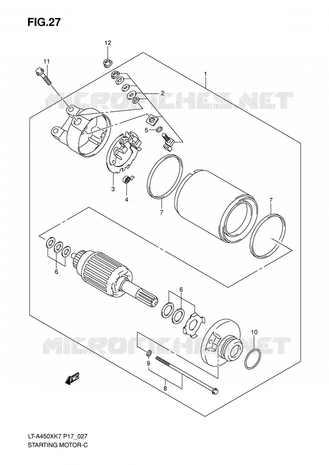 STARTMOTOR Suzuki QUAD 450 KINGQUAD 2008  LT-A450XZK8(P17)