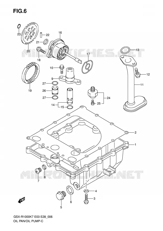 SUMP - OLIEPOMP  Suzuki MOTO 1000 GSX-R 2008  GSX-R1000 K8 (E03)