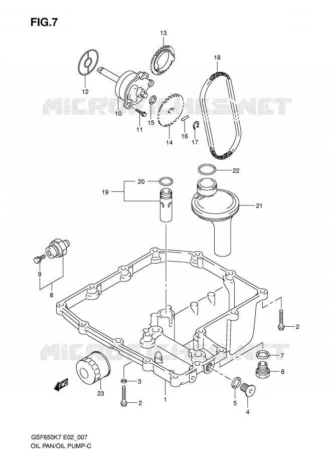 SUMP - OLIEPOMP  Suzuki MOTO 650 BANDIT 2007  GSF650SUK7(E19)