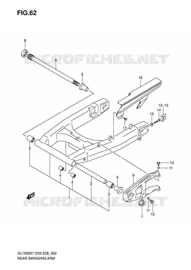SWINGARM Suzuki MOTO 1000 V-STROM 2008  DL1000K8(E3/E28)