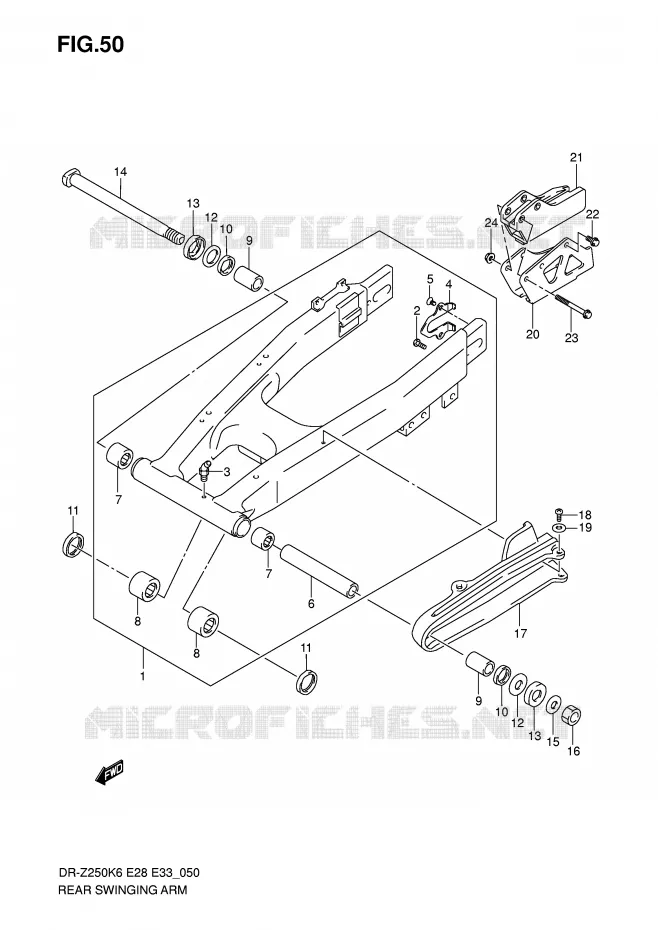 SWINGARM Suzuki MOTO 250 DR-Z 2007  DR-Z250K7(E28/E33)