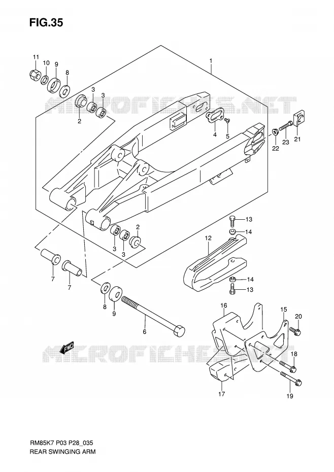 SWINGARM Suzuki MOTO 85 RM 2007  RM85K7(P3/P28)