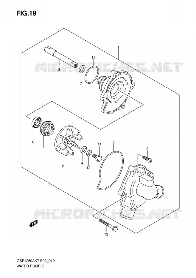 WATERPOMP Suzuki MOTO 1250 BANDIT-S 2010  GSF1250SAL0(E2)