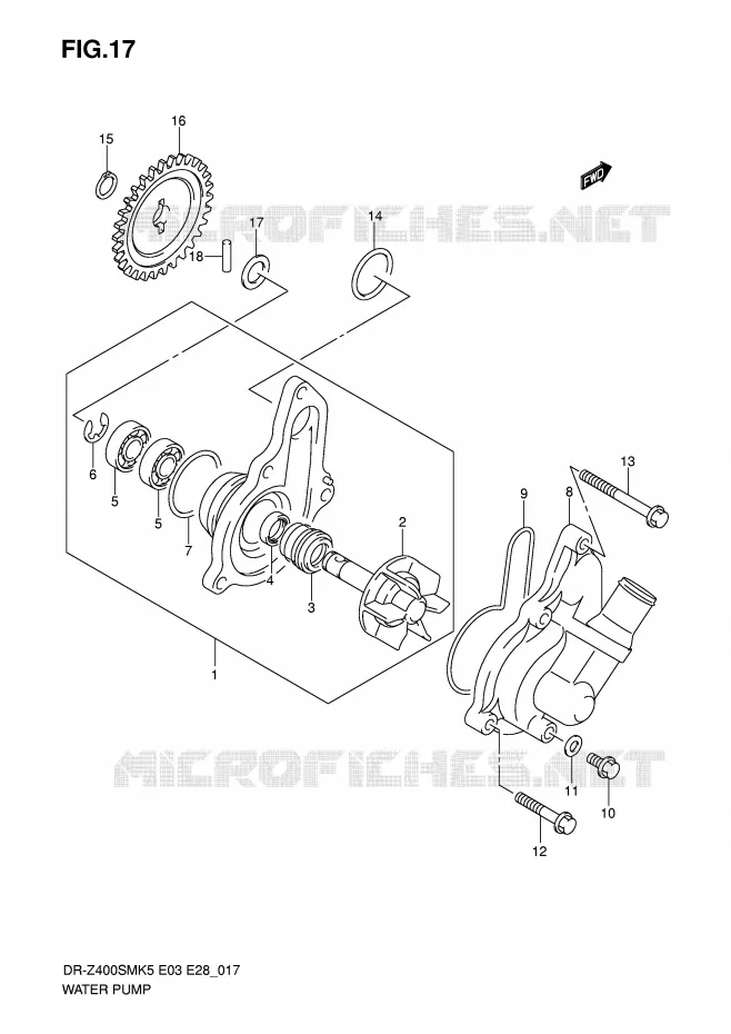 WATERPOMP Suzuki MOTO 400 DR-Z 2006  DR-Z400SMK6(E3/E28)