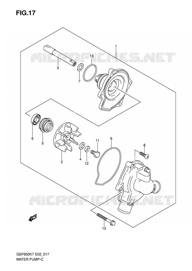 WATERPOMP Suzuki MOTO 650 BANDIT 2007  GSF650K7(E19)