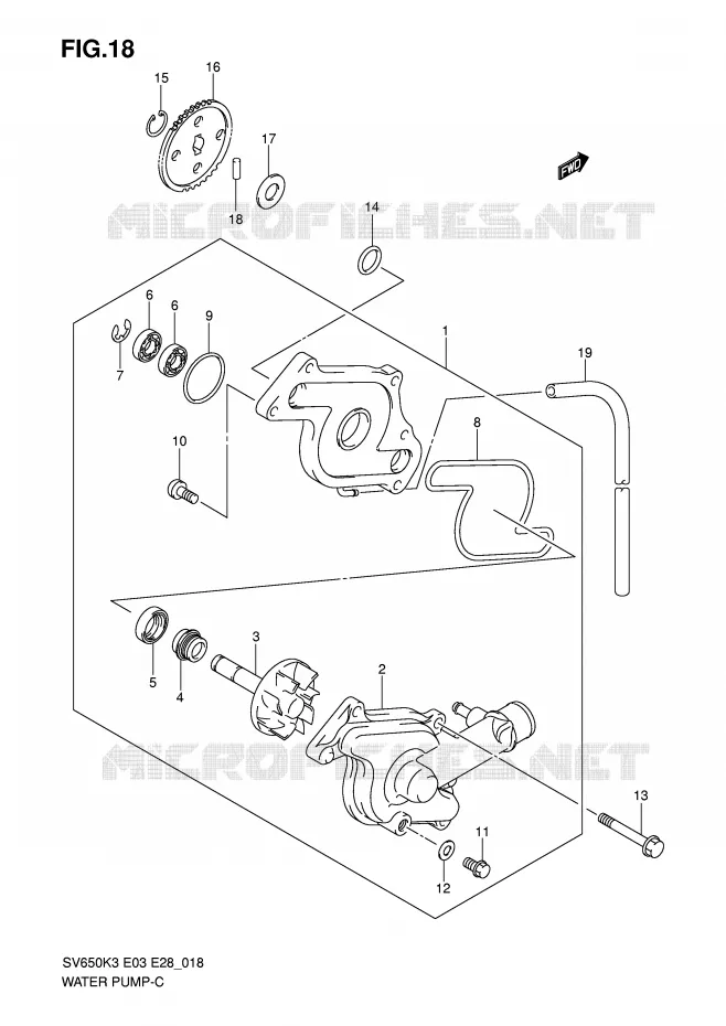 WATERPOMP Suzuki MOTO 650 SV 2007  SV650AK7/SAK7(E3/E28)