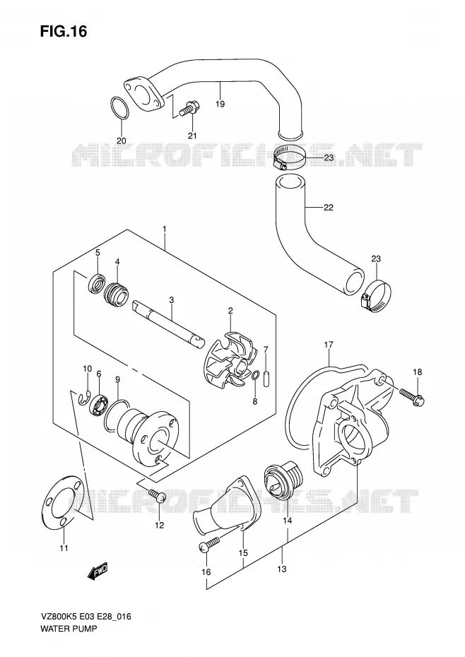 WATERPOMP Suzuki MOTO 800 MARAUDER 2007  VZ800K7(E3/E28)