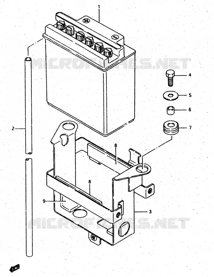 ACCU Suzuki MOTO 500 DR 1987  DR500SH(G/H/J)