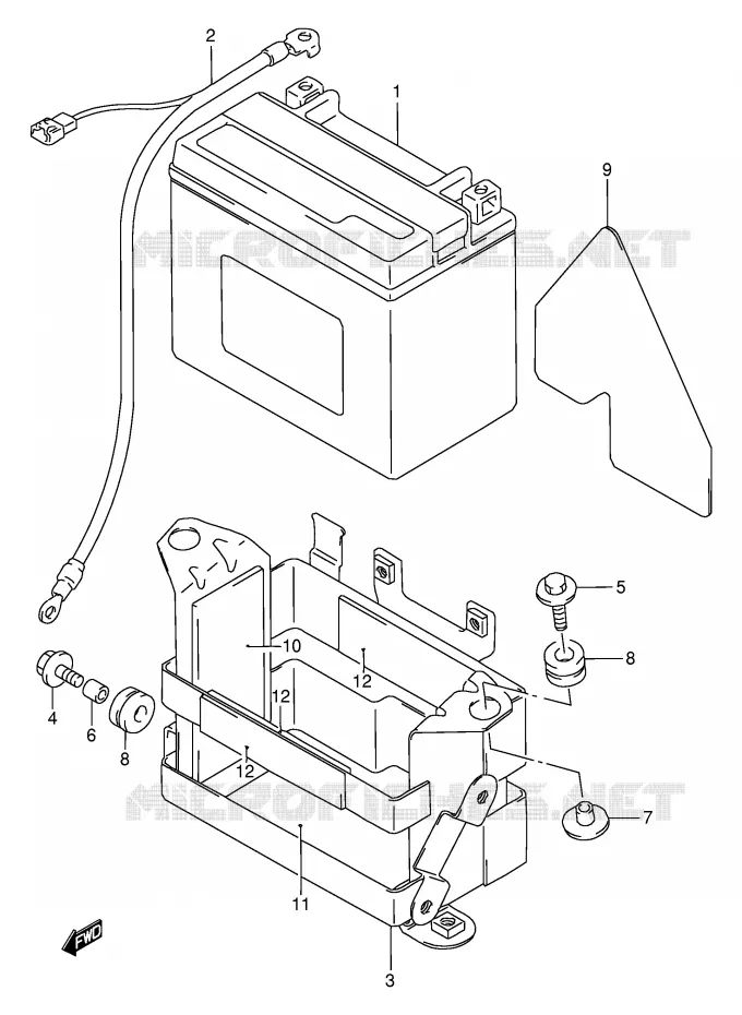 ACCU Suzuki MOTO 650 DR 1995  DR650RES(E2)