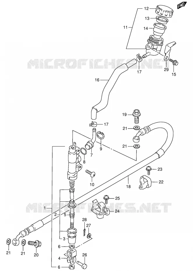 ACHTER HOOFDREMCILINDER (E24) Suzuki MOTO 350 DR 1997  DR350V(E1)