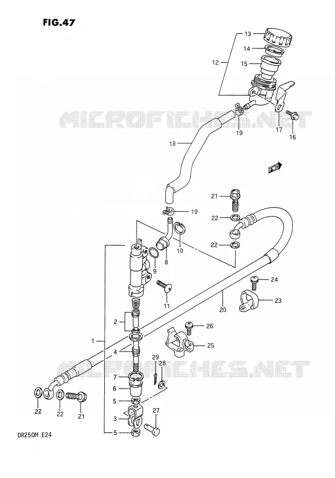 ACHTER HOOFDREMCILINDER Suzuki MOTO 250 DR 1991  DR250M(E24)