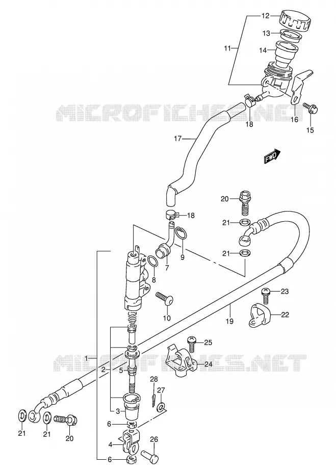 ACHTER HOOFDREMCILINDER Suzuki MOTO 250 DR 1994  DR250SR(E24)