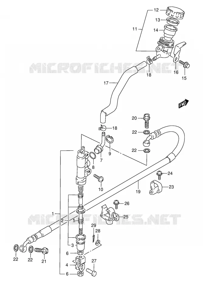 ACHTER HOOFDREMCILINDER Suzuki MOTO 350 DR 1994  DR350SER(E2)