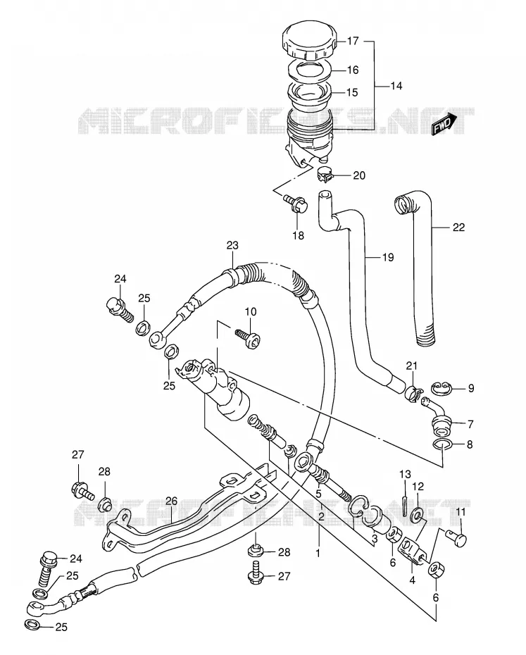 ACHTER HOOFDREMCILINDER Suzuki MOTO 800 DR 1995  DR800SS(E4)