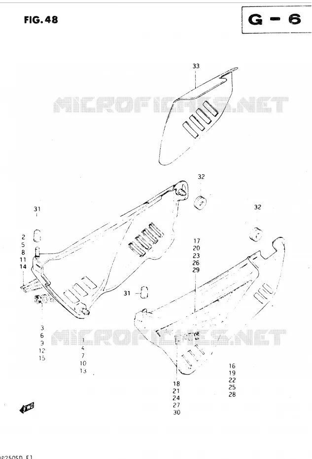 ACHTER KUIP  (MODELE D) Suzuki MOTO 250 DR 1982  DR250SZ/D(E1)