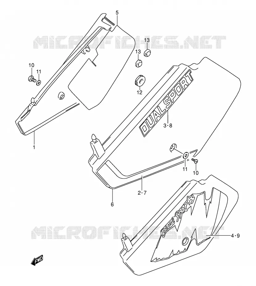 ACHTER KUIP  (MODELE L/M) Suzuki MOTO 250 DR 1990  DR250SL(E24)