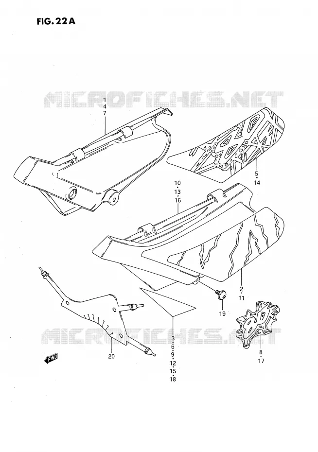 ACHTER KUIP  (MODELE N/P/R/S) Suzuki MOTO 80 DS 1989  DS80K(E3)