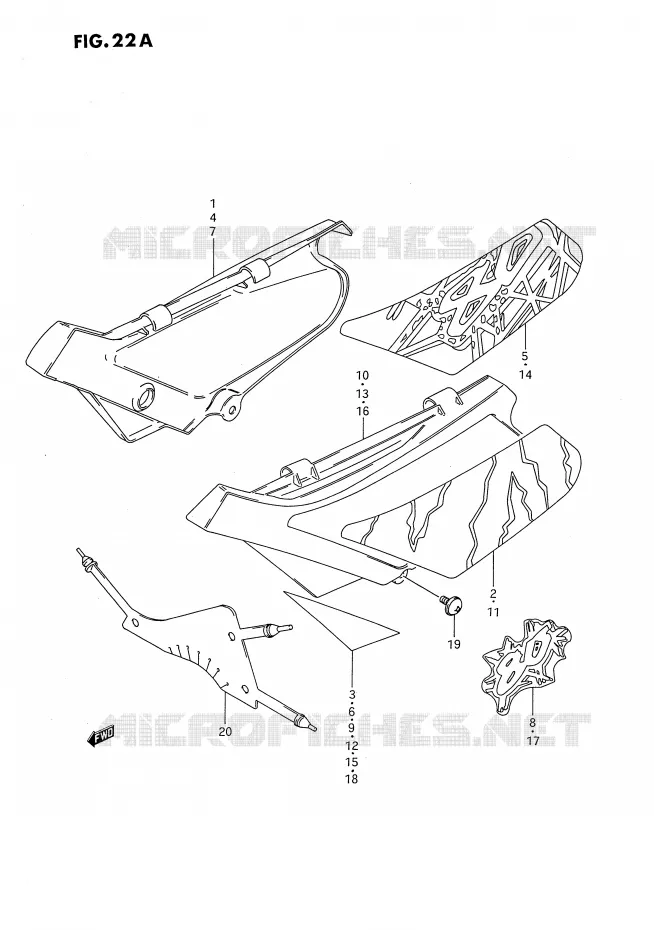 ACHTER KUIP  (MODELE N/P/R/S) Suzuki MOTO 80 DS 1994  DS80R(E24)