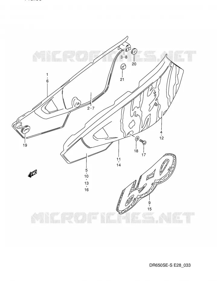 ACHTER KUIP  (MODELE N/P) Suzuki MOTO 650 DR 1992  DR650SN(E28)