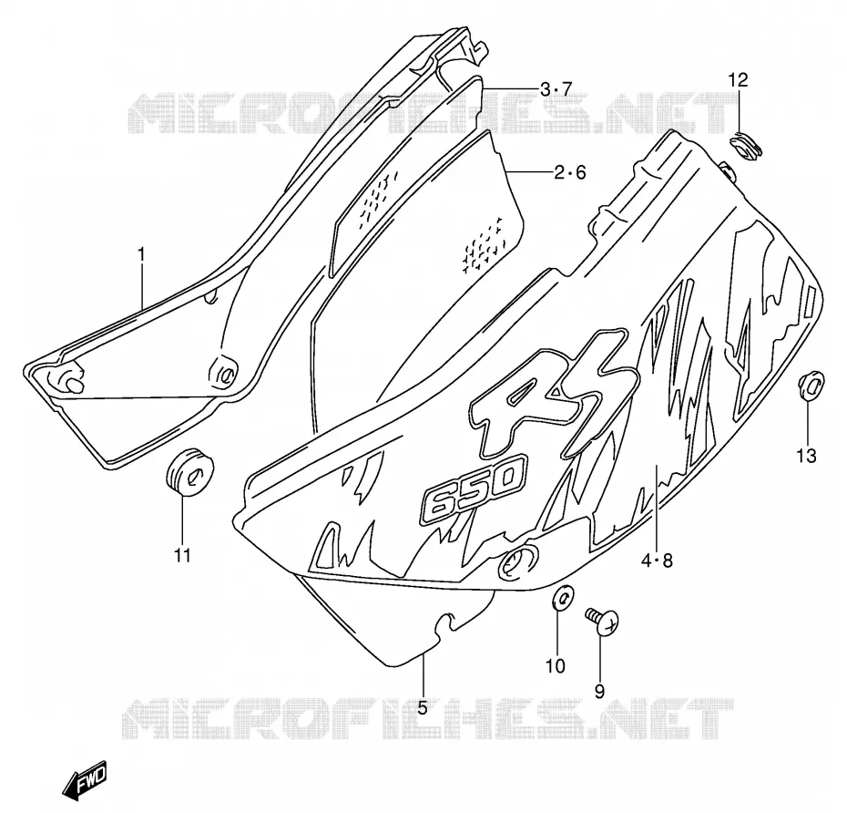 ACHTER KUIP  (MODELE N) Suzuki MOTO 650 DR 1994  DR650RSER(E4)