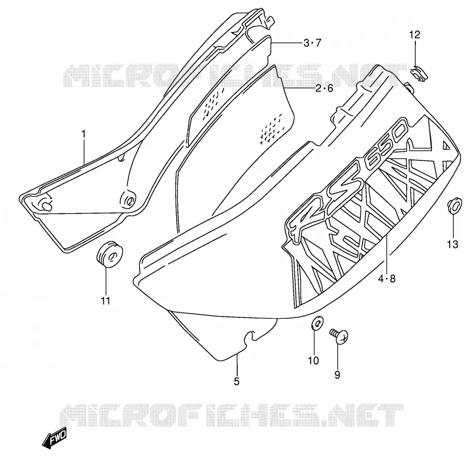 ACHTER KUIP  (MODELE R/S) Suzuki MOTO 650 DR 1992  DR650RSEN(E4)