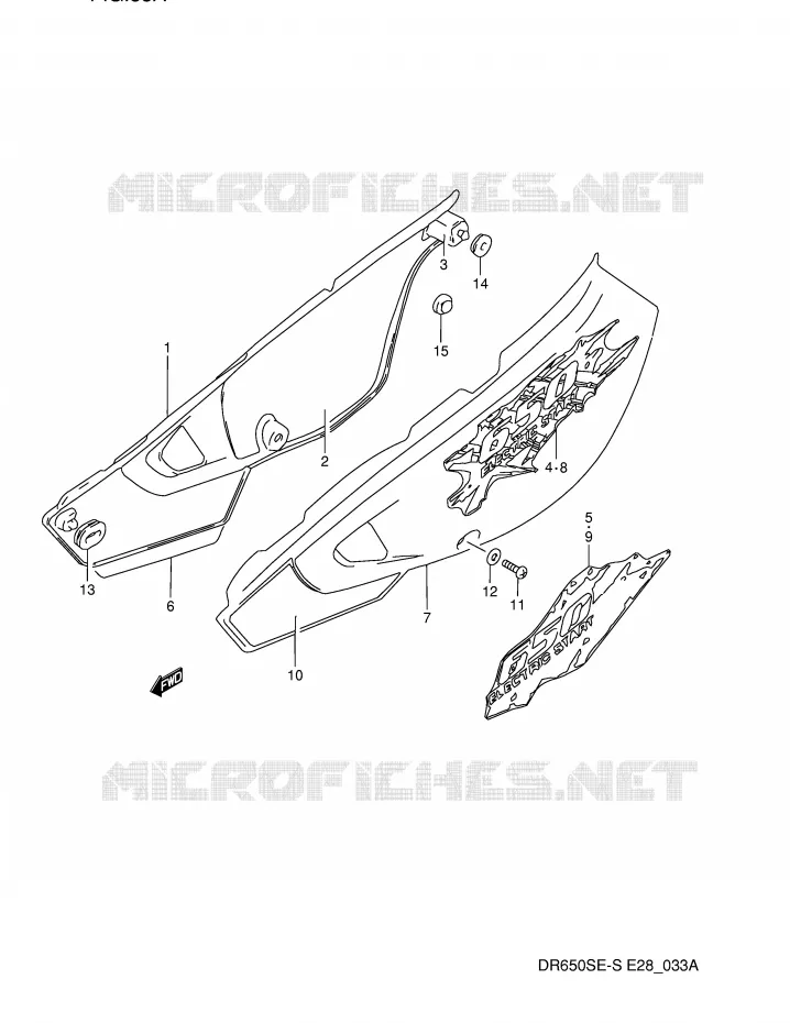 ACHTER KUIP  (MODELE R/S) Suzuki MOTO 650 DR 1995  DR650SES(E28)