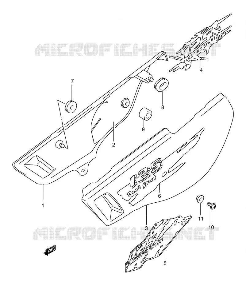 ACHTER KUIP  (MODELE R/S/T) Suzuki MOTO 125 DR 1998  DR125SEW(E4)