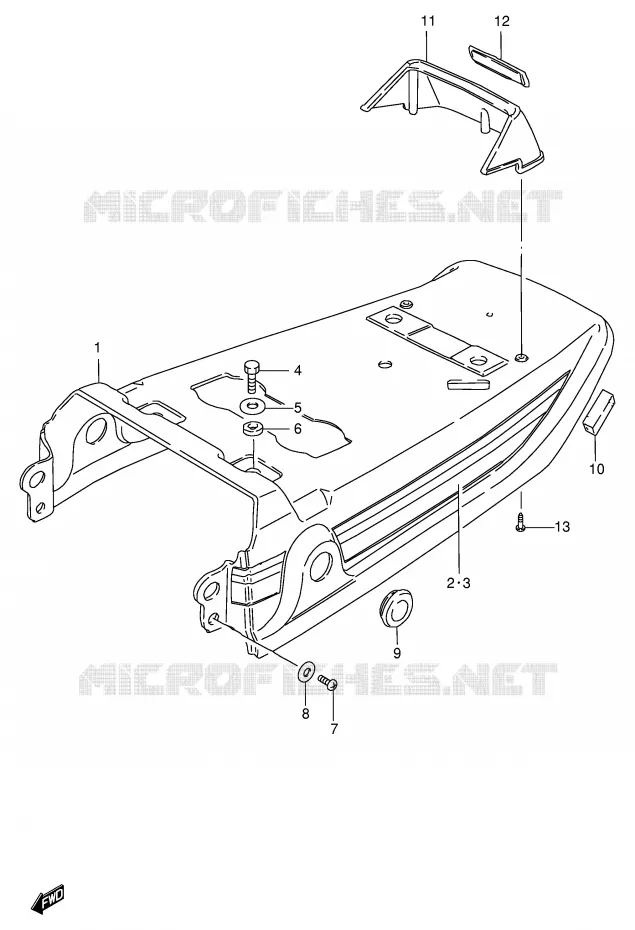 ACHTER KUIP - SEAT COWL (MODELE V/X/Y) Suzuki SCOOTER 100 FB 1994  FB100R(E71)