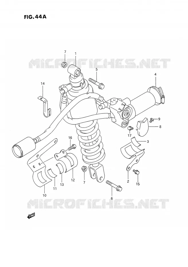 ACHTER SCHOKDEMPER (DR350SHN/SHP/SHR) Suzuki MOTO 350 DR 1994  DR350SR/SHR(E2)