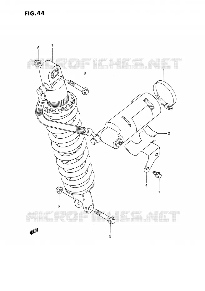 ACHTER SCHOKDEMPER (DR350SL/SM/SN/SP/SR) Suzuki MOTO 350 DR 1993  DR350SUP(E2)