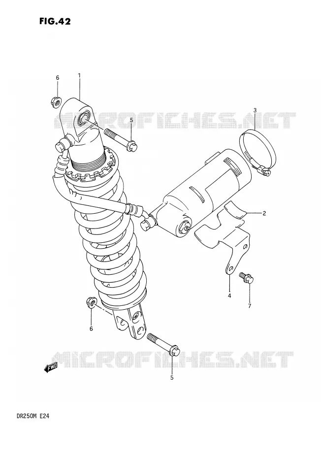 ACHTER SCHOKDEMPER Suzuki MOTO 250 DR 1990  DR250L(E24)