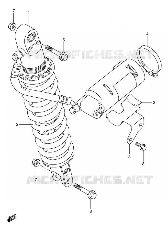 ACHTER SCHOKDEMPER Suzuki MOTO 350 DR 1990  DR350L(E1)