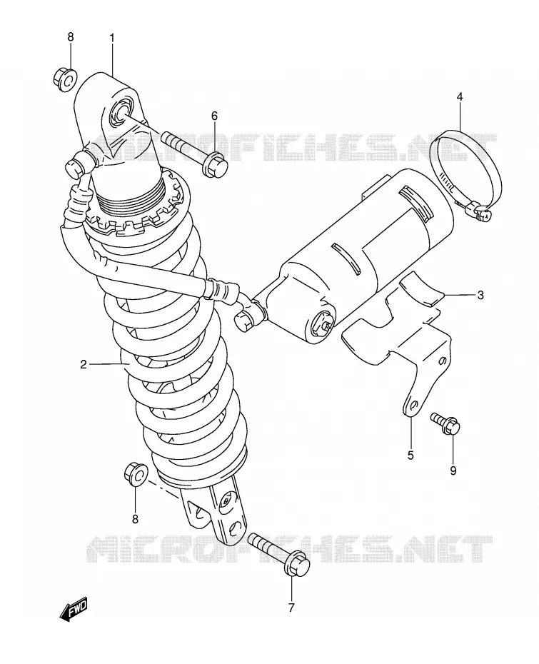 ACHTER SCHOKDEMPER Suzuki MOTO 350 DR 1993  DR350P(E3)