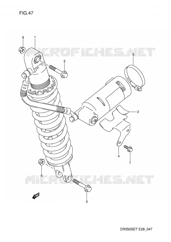 ACHTER SCHOKDEMPER Suzuki MOTO 350 DR 1995  DR350SES(E28)
