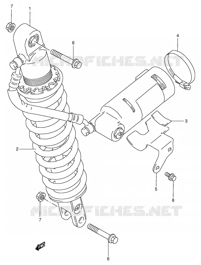 ACHTER SCHOKDEMPER Suzuki MOTO 350 DR 1997  DR350V(E1)