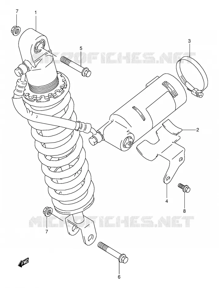 ACHTER SCHOKDEMPER Suzuki MOTO 350 DR 1998  DR350SEW(E2)