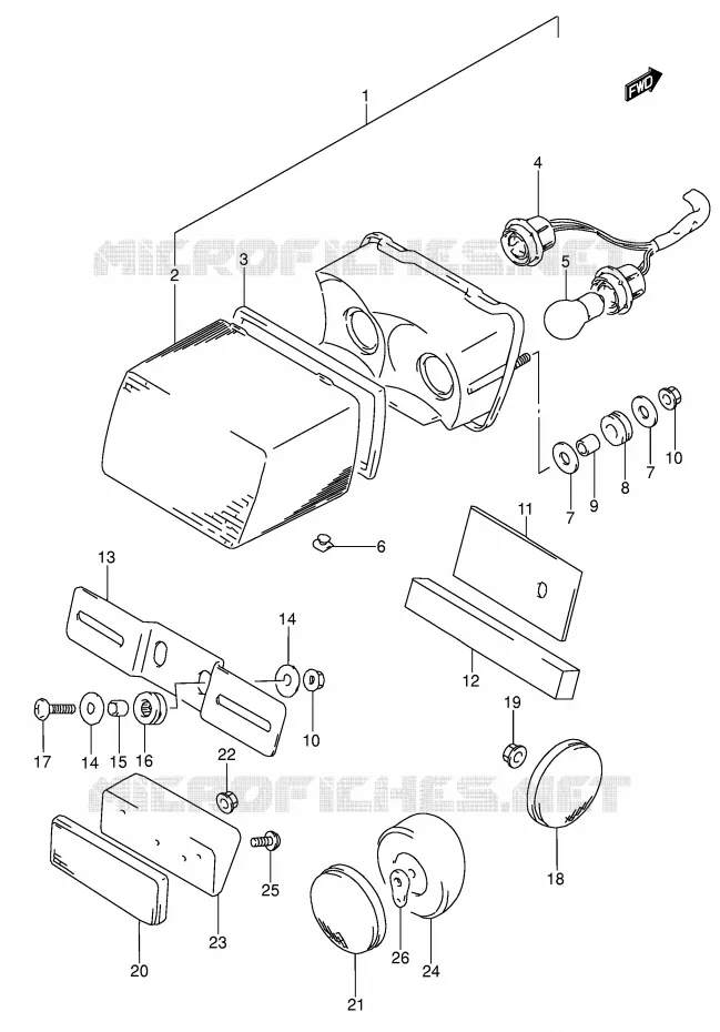 ACHTERLICHT (MODELE M/N/P/R/S) Suzuki MOTO 650 DR 1994  DR650RSER(E4)