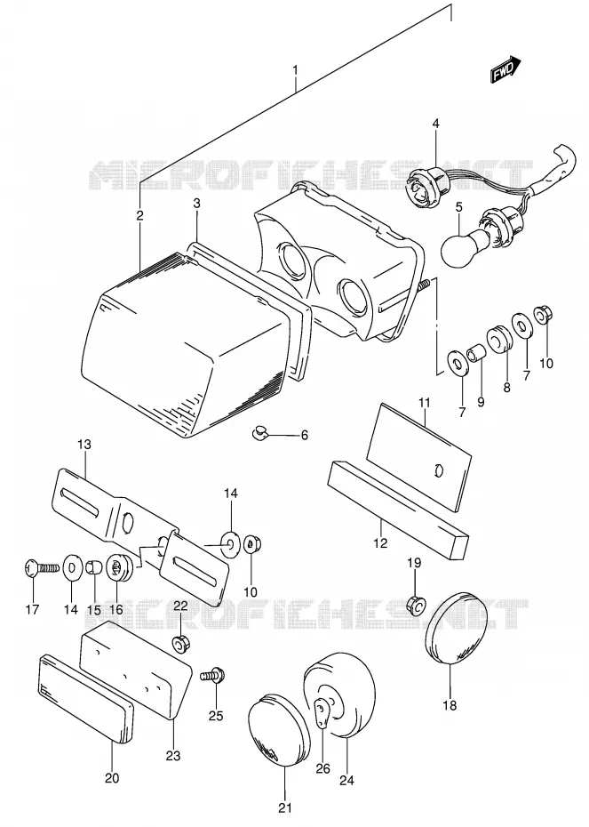 ACHTERLICHT (MODELE T) Suzuki MOTO 650 DR 1994  DR650RSEUR(E4)