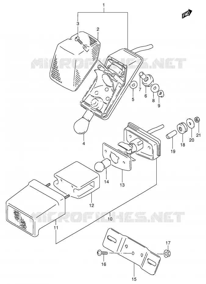 ACHTERLICHT (MODELE W/X,E24) Suzuki MOTO 350 DR 1997  DR350V(E1)