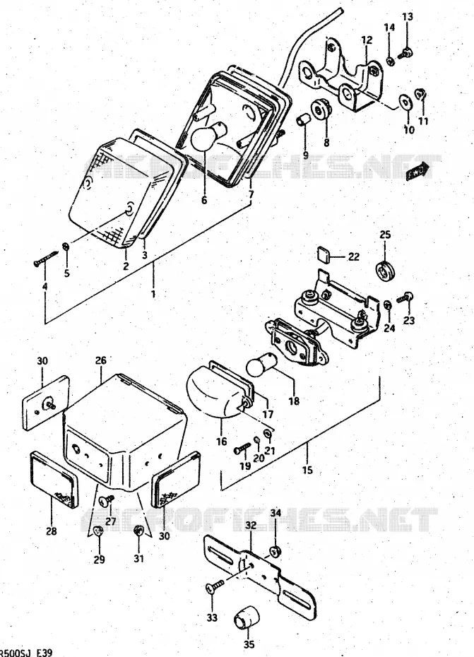 ACHTERLICHT Suzuki MOTO 500 DR 1986  DR500G(G/H/J)