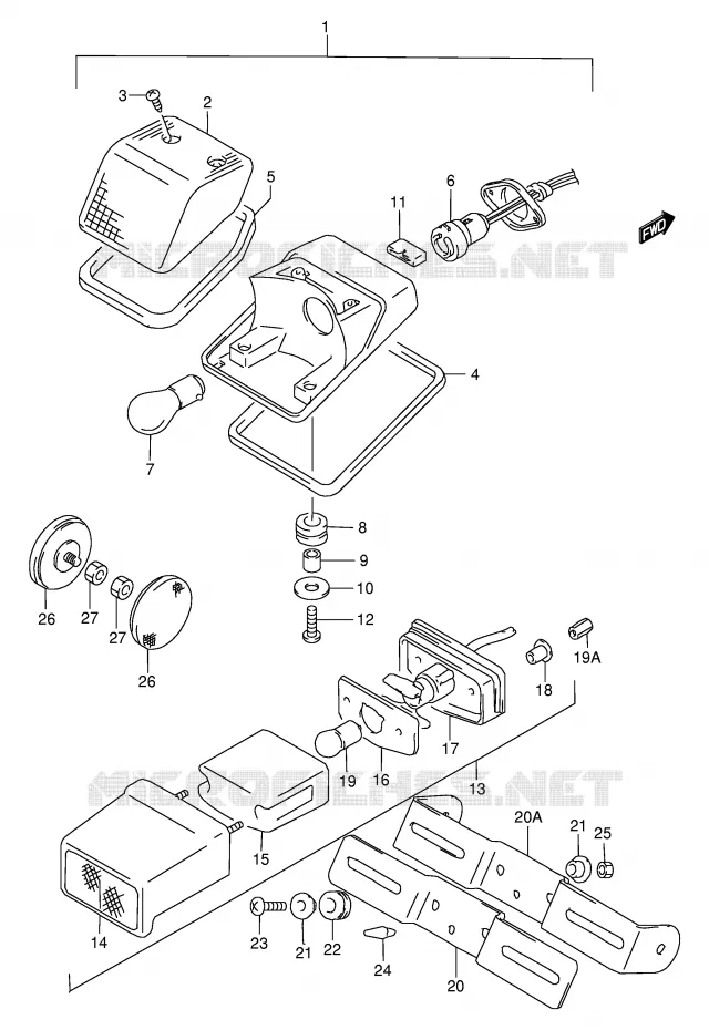 ACHTERLICHT Suzuki MOTO 650 DR 1996  DR650SEUT(E4)