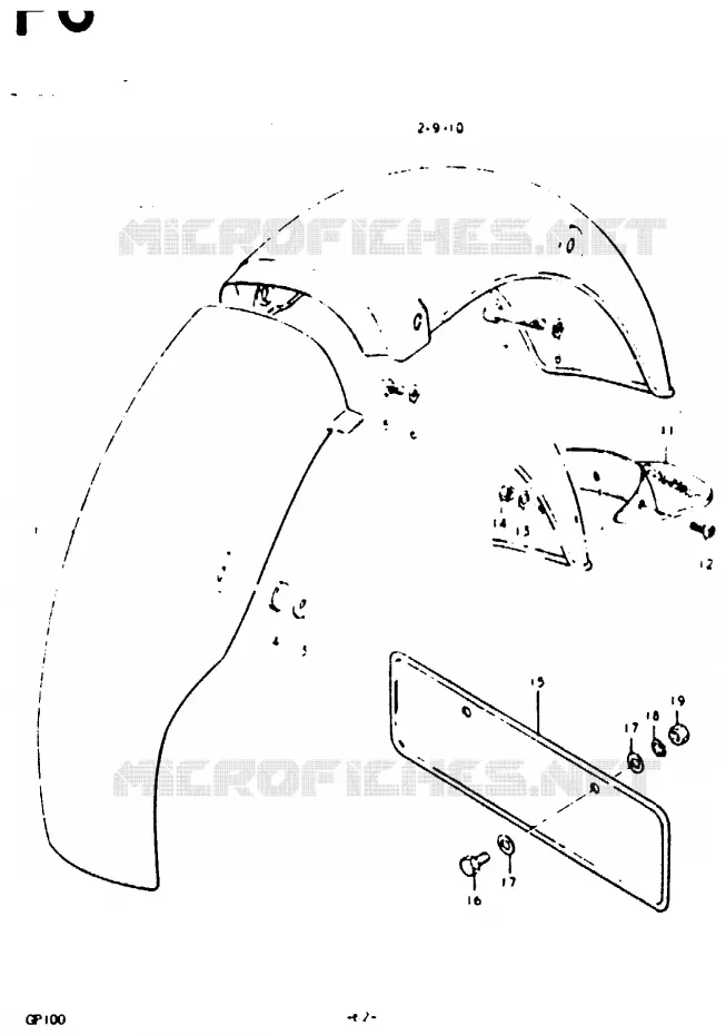 ACHTERSPATBORD Suzuki MOTO 100 GP 1978  GP100UC(C/N)