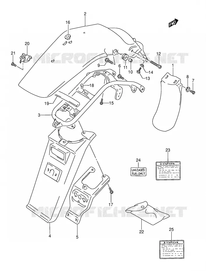 ACHTERSPATBORD Suzuki MOTO 250 DR 1991  DR250SM(E24)
